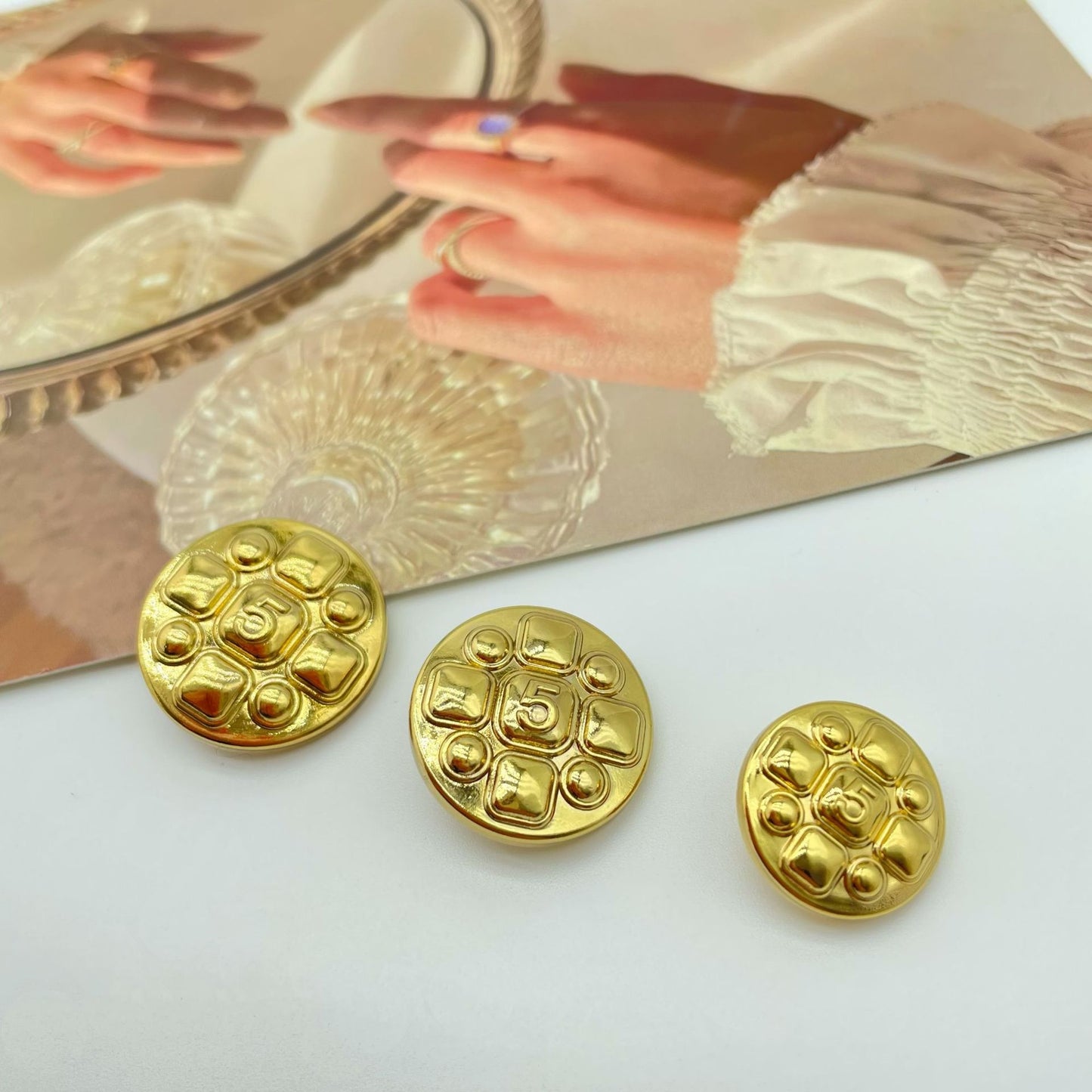 Original Design Round Alloy Button