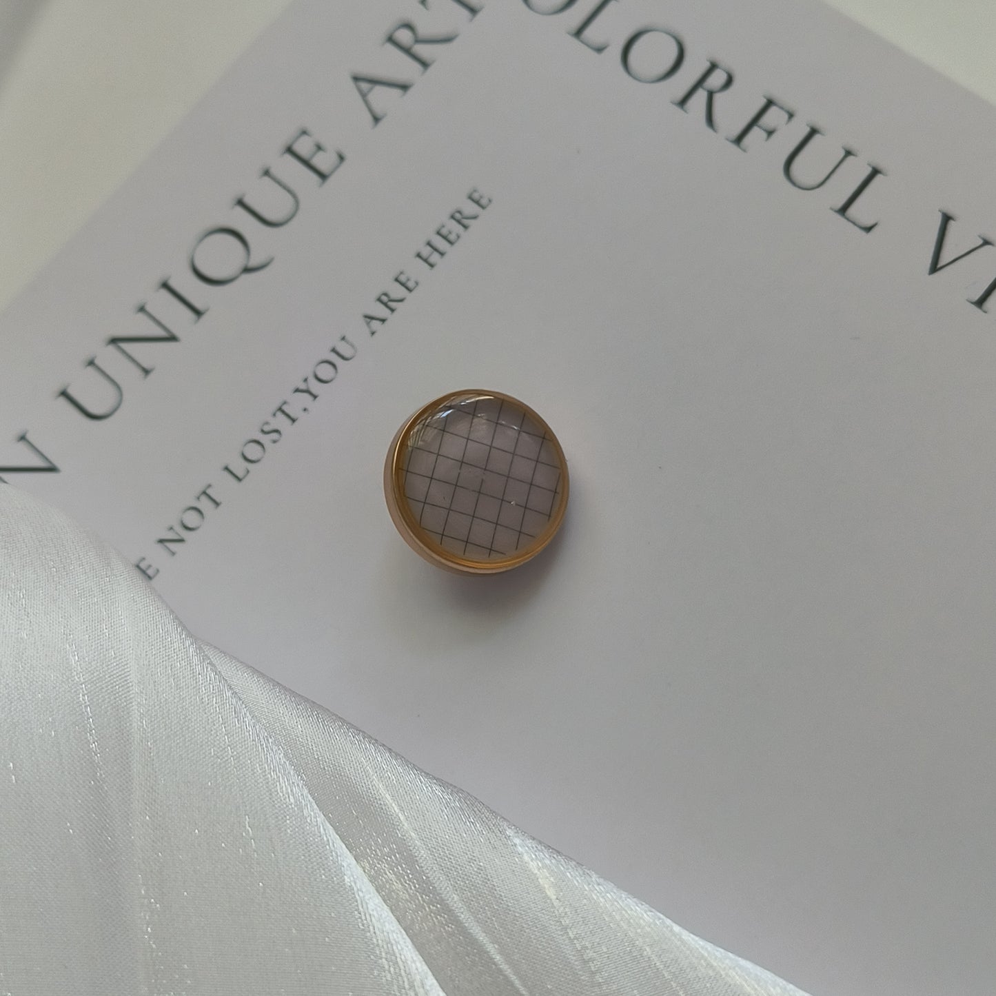 Original Design Vintage Check Transparent Glossy Buttons