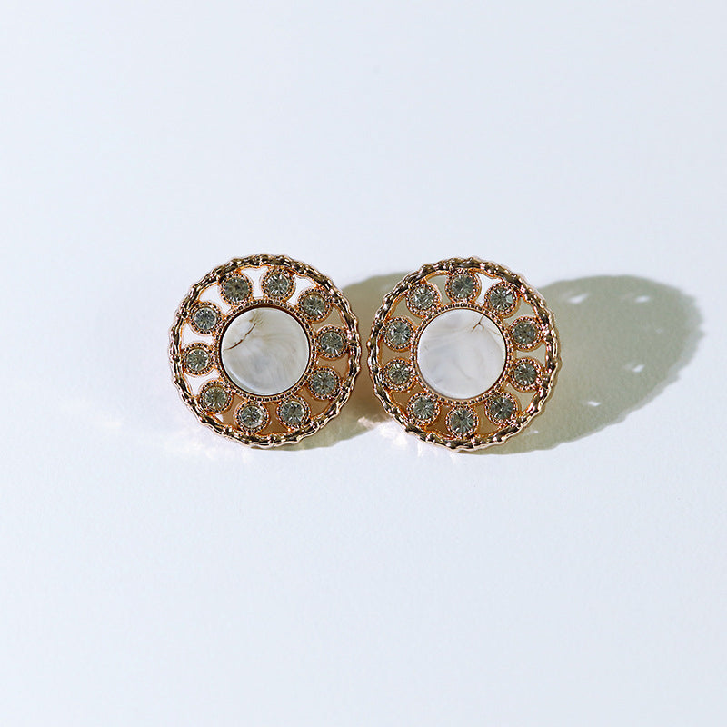 Original Design Round Cutout Rhinestones Metal Button